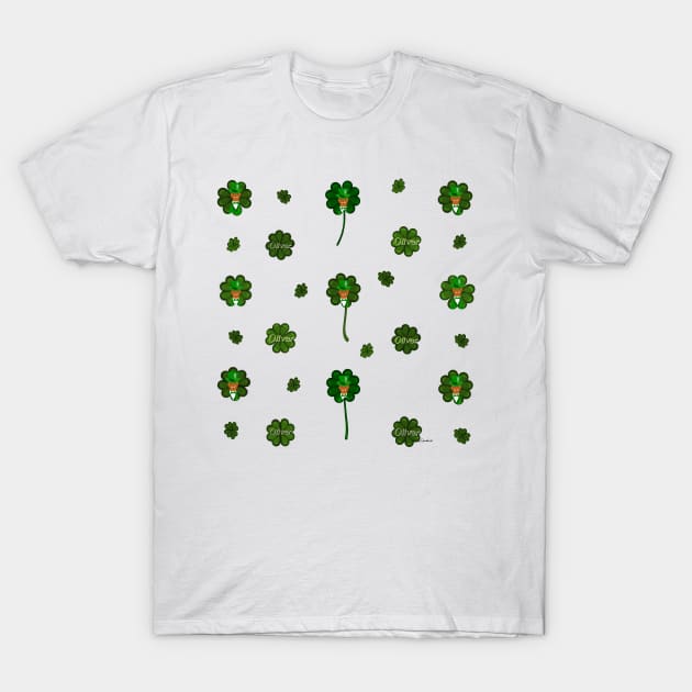 Oliver The Otter Shamrock Pattern for Saint Patricks Day T-Shirt by ButterflyInTheAttic